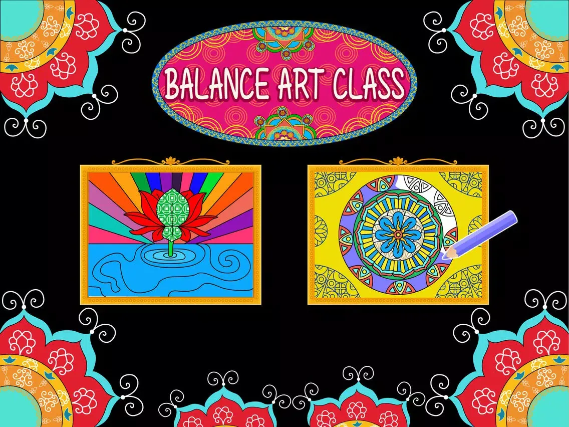 Balance art class: coloring book for teens and kids PRO iPad 应用截图