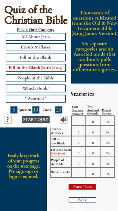 ภาพหน้าจอของ Quiz of the Christian Bible
