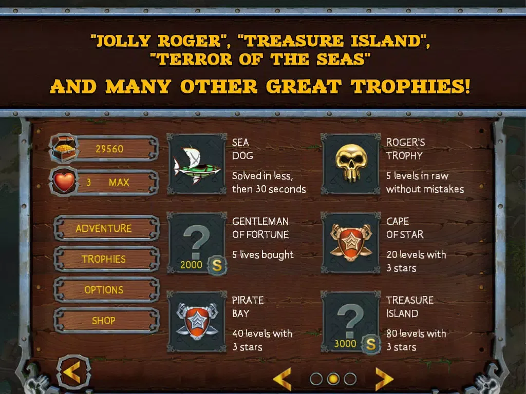 Capturas de pantalla de Fill and Cross. Pirate Riddles Free iPad 