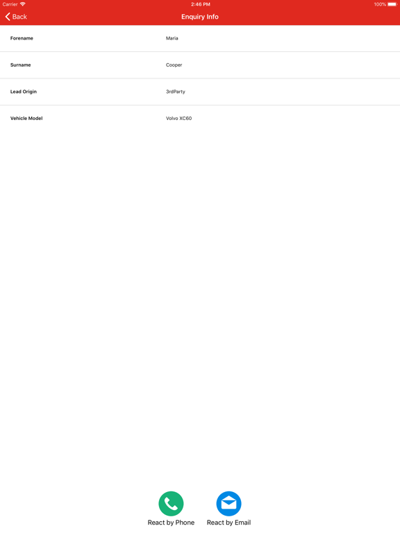 Zrzuty ekranu React by Dealerweb iPad 