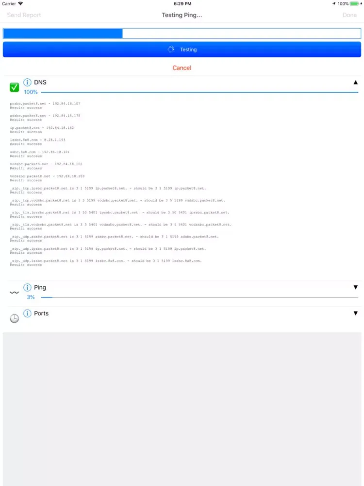 8x8 Diagnostic Tool iPad  Screenshots
