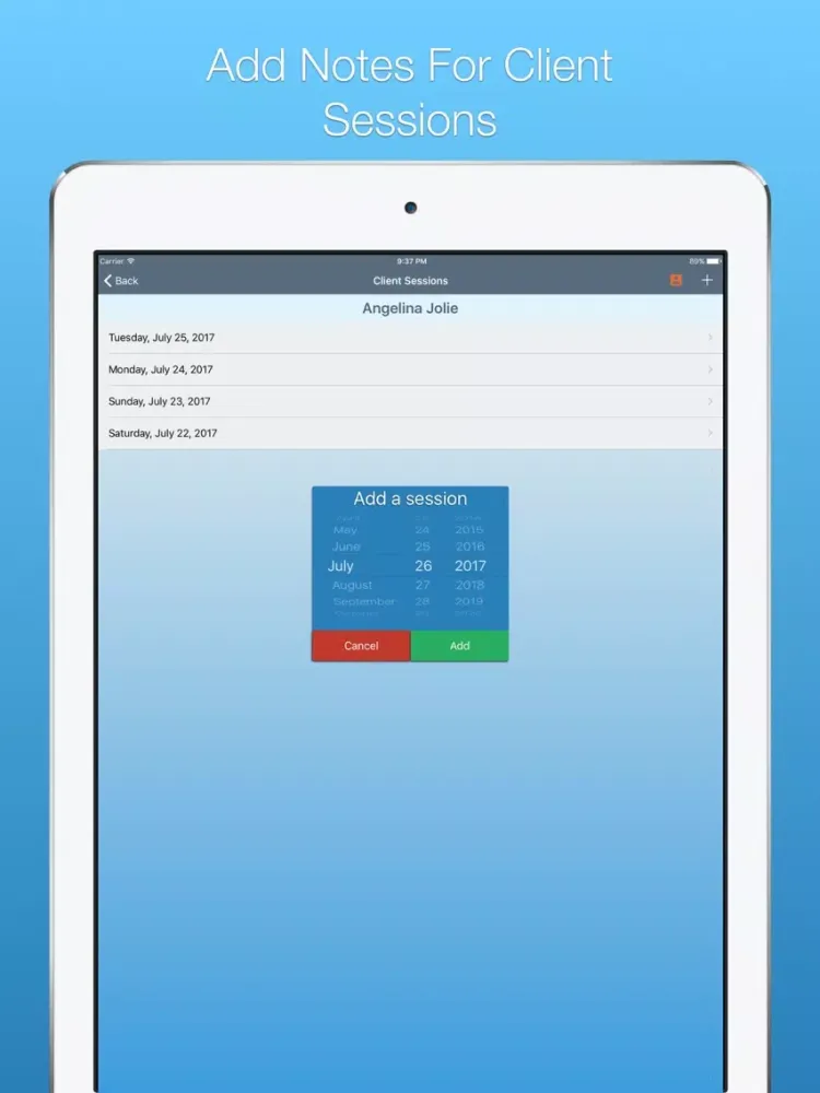 Client Note Keeper iPad  스크린샷