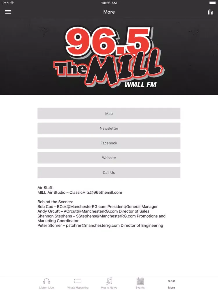 96.5 The Mill iPad  Screenshots