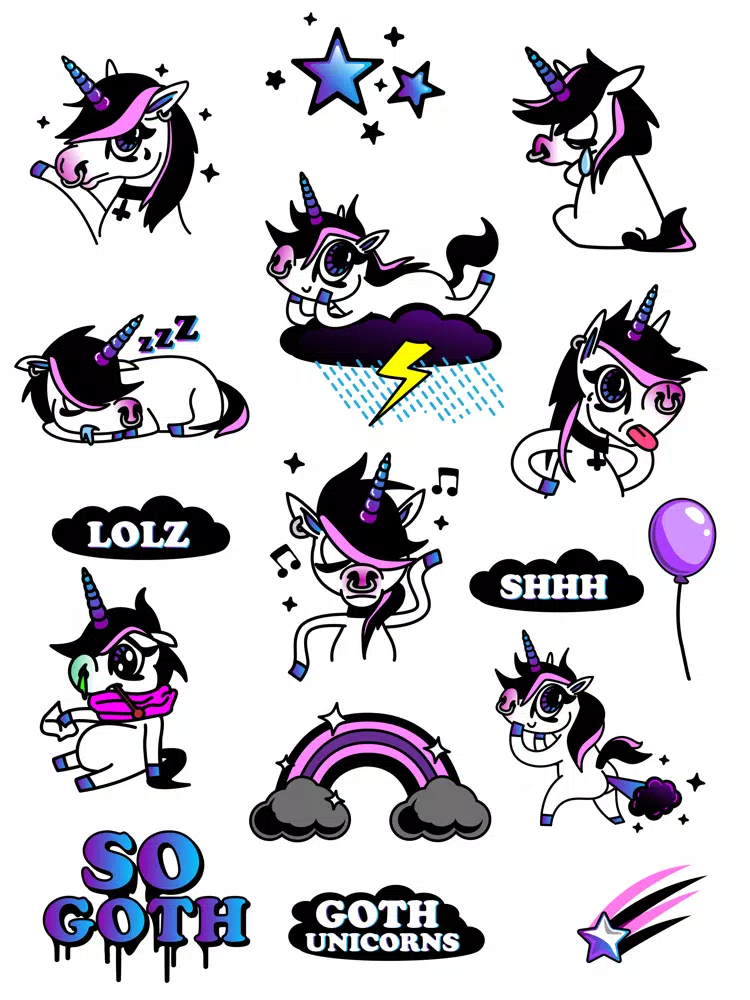 Zrzuty ekranu Goth Unicorns iPad 