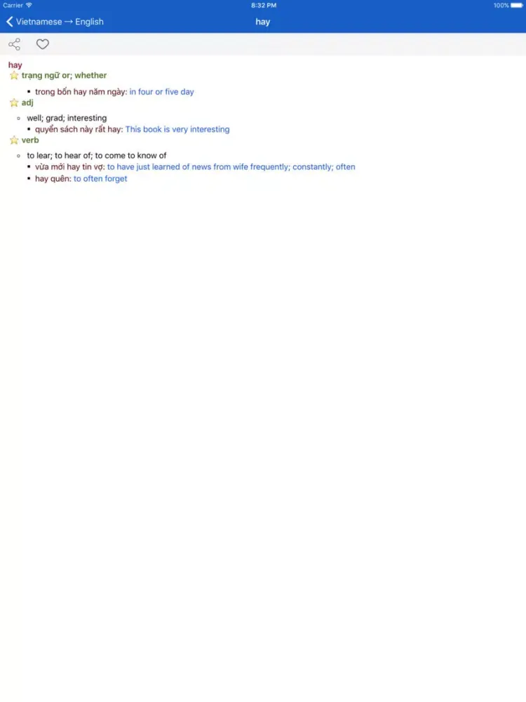 Từ điển Anh Việt - English Vietnamese Dictionary. iPad  スクリーンショット