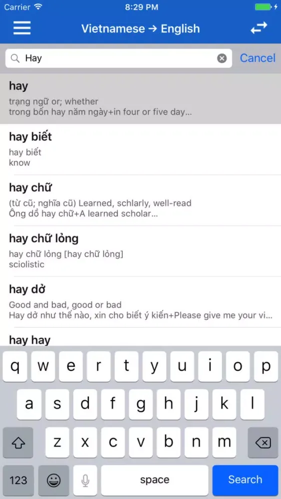 Từ điển Anh Việt - English Vietnamese Dictionary. スクリーンショット