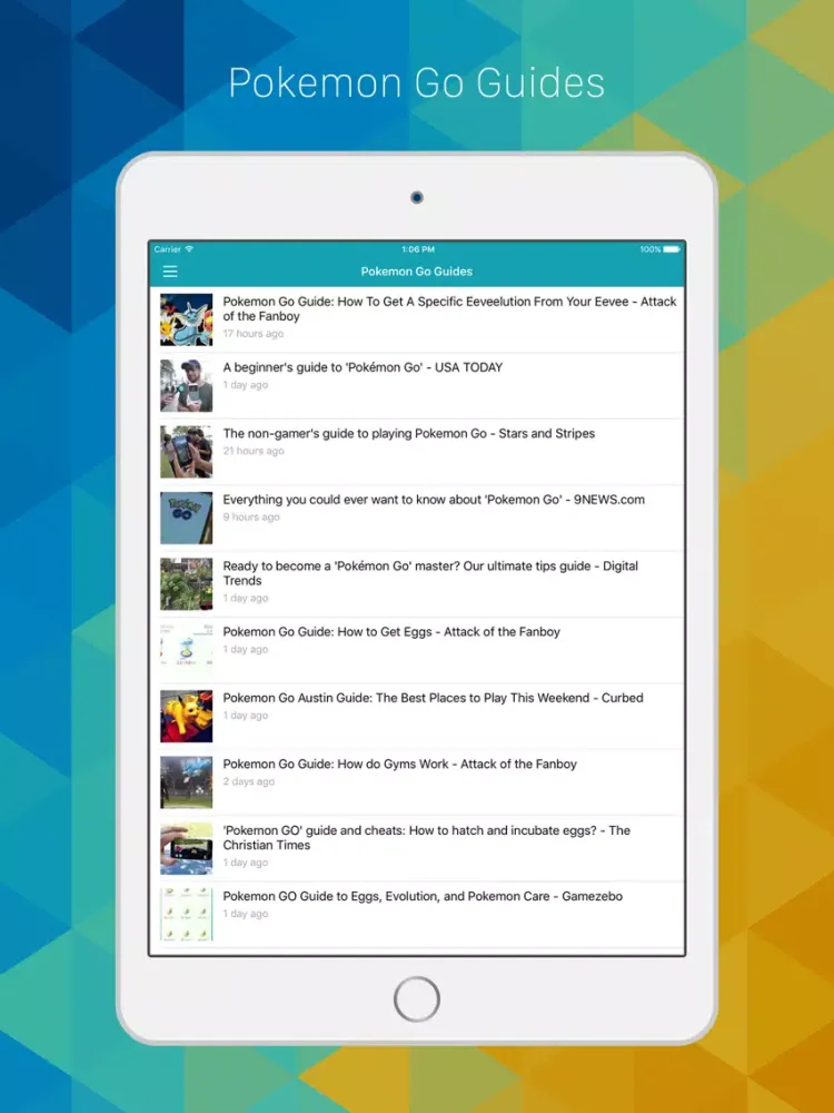 News, Guides, Pokedex & Videos for Pokemon GO iPad  スクリーンショット