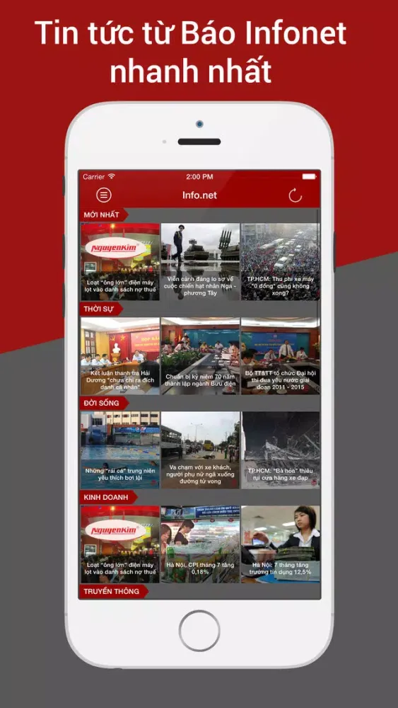 Captures d'écran de Báo mới nhất - Tin từ Infonet Infonet.vn