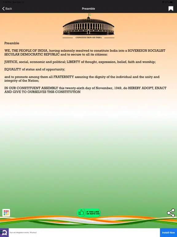 Constitution Of India-English iPad 應用截圖