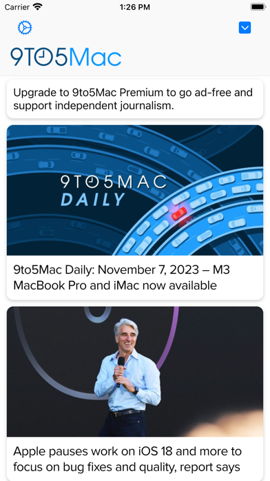 Captures d'écran de 9to5Mac — Breaking Tech News
