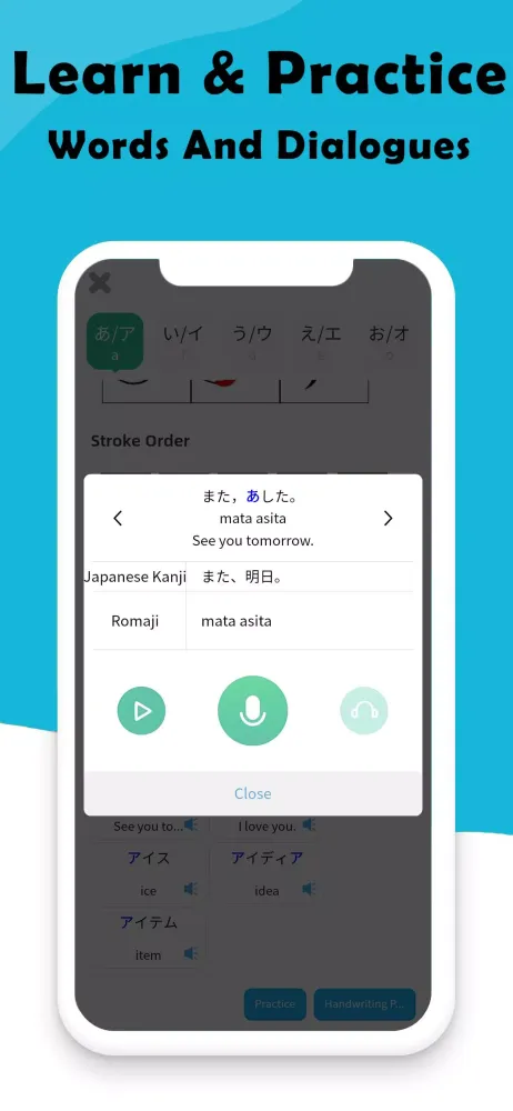 Learn Japanese-Hiragana, Kanji スクリーンショット