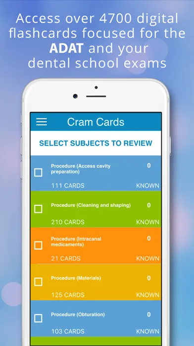 Captures d'écran de ADAT Endodontic Cram Cards