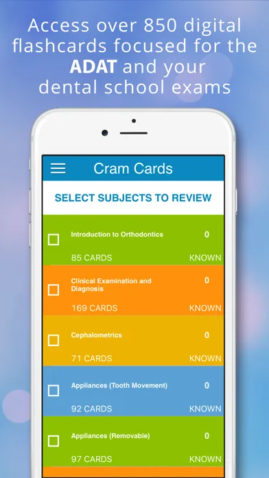 ADAT Orthodontics Cram Cards スクリーンショット