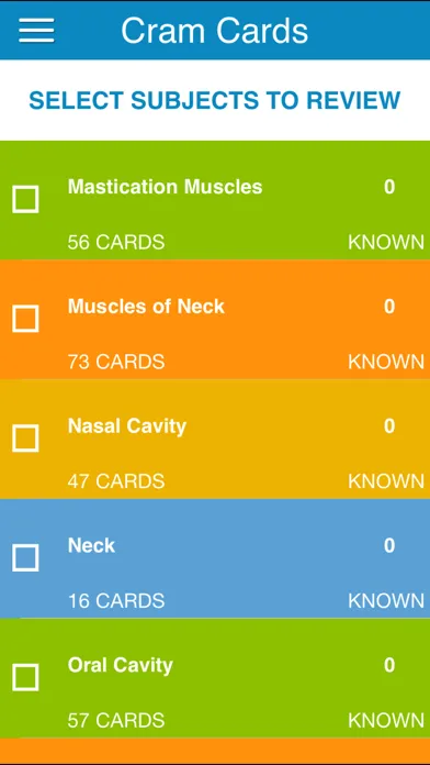 Ảnh chụp màn hình của ADAT Anatomy Cram Cards