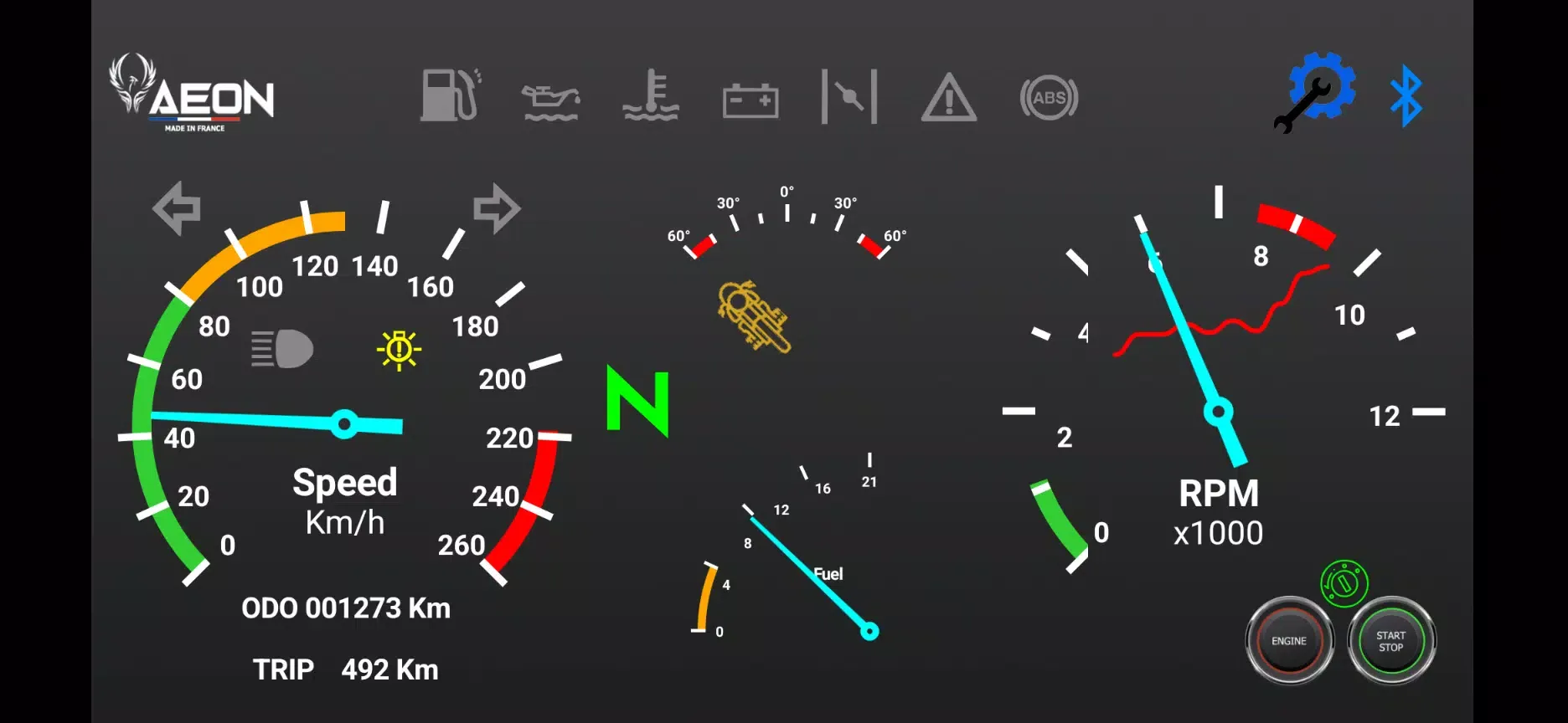 AEON Touchscreen UI Screenshots