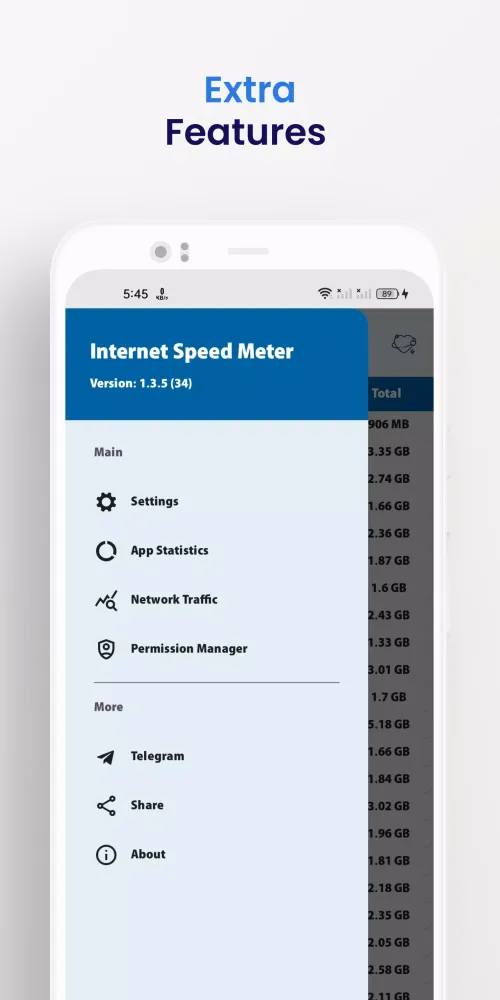 Internet speed meter سکرین شاٹس