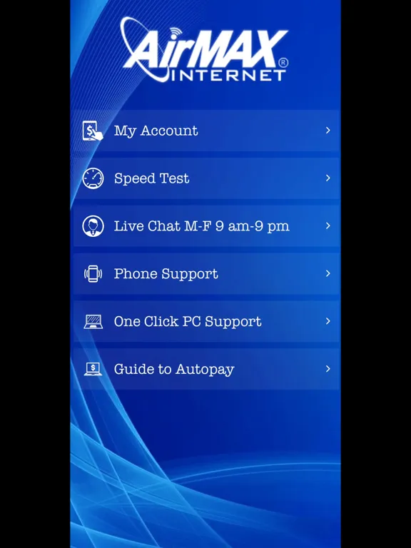 Airmax Internet iPad  Screenshots