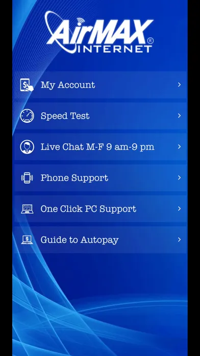Airmax Internet Screenshots