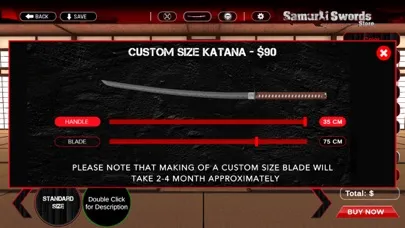 Tangkapan skrin Samurai Swords Store