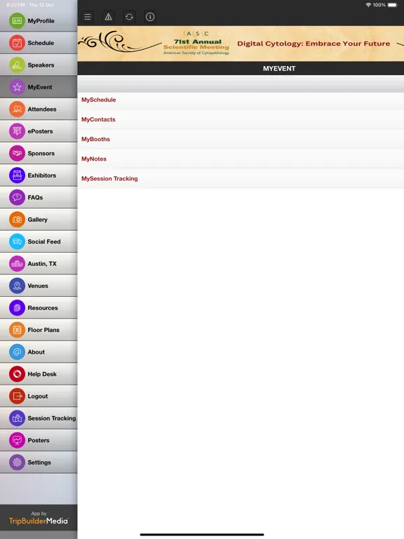 Capturas de tela do 71st Annual Scientific Meeting iPad 