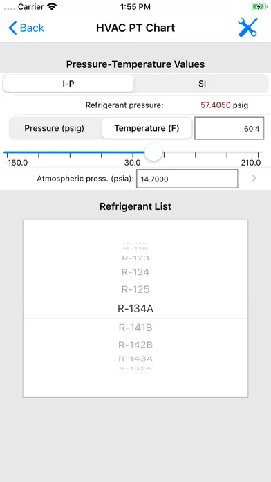 ASHRAE HVAC PT Chart Screenshots