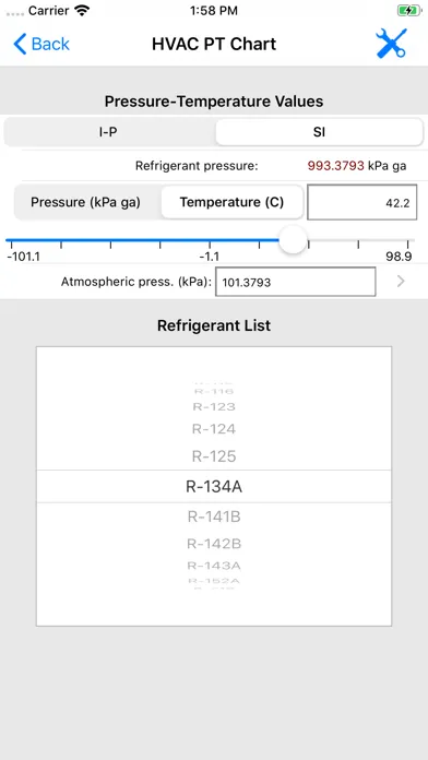 ASHRAE HVAC PT Chart Screenshots