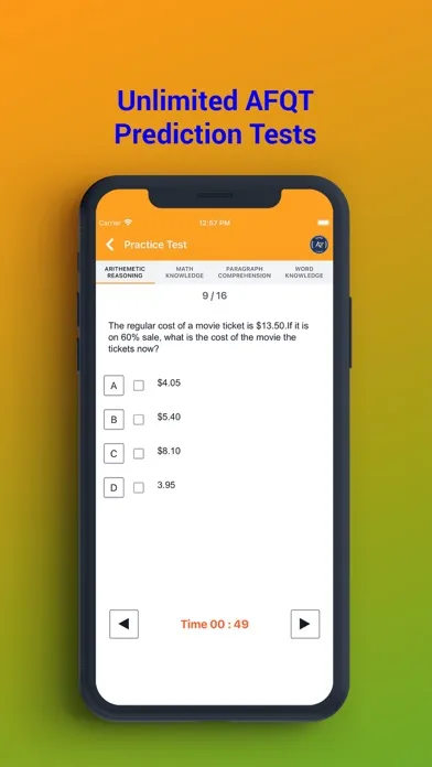 Tangkapan skrin ASVAB Tutoring