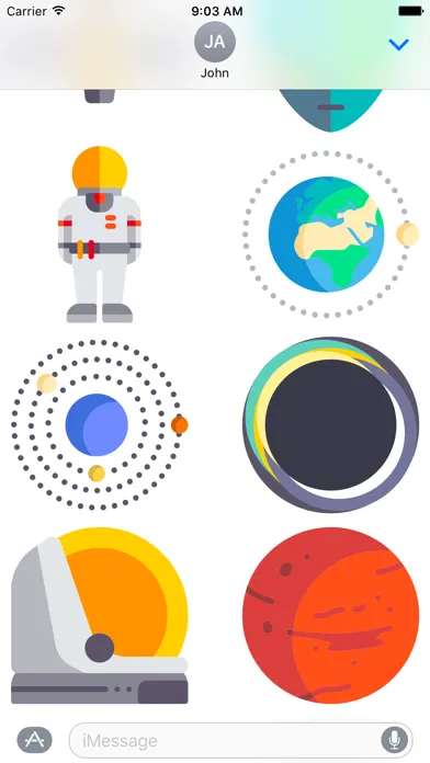 Ảnh chụp màn hình của Space Stickers Limited Edition for Messages