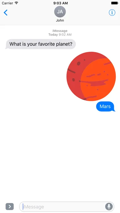 Ảnh chụp màn hình của Space Stickers Limited Edition for Messages
