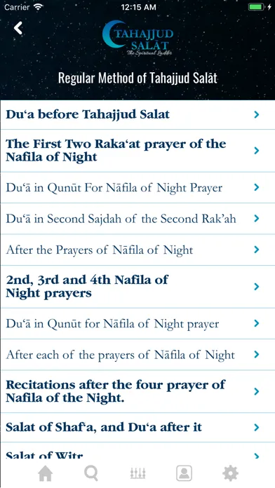 Capturas de tela do Tahajjud Salat