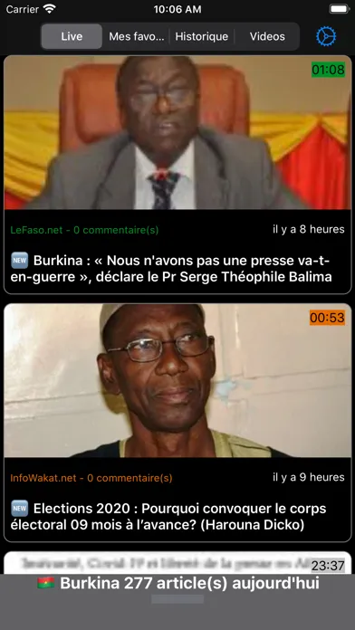Capturas de tela do Burkina: Actu du Faso, Afrique