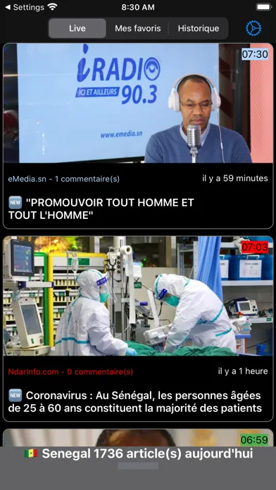 Captures d'écran de Actu Sénégal - Actu Afrique
