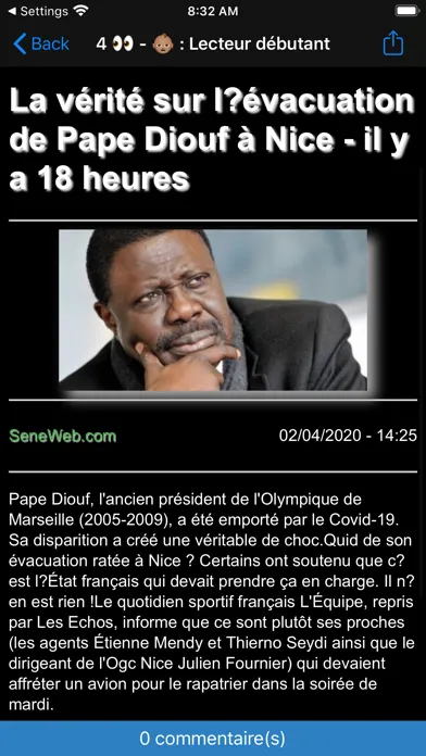 Captures d'écran de Actu Sénégal - Actu Afrique