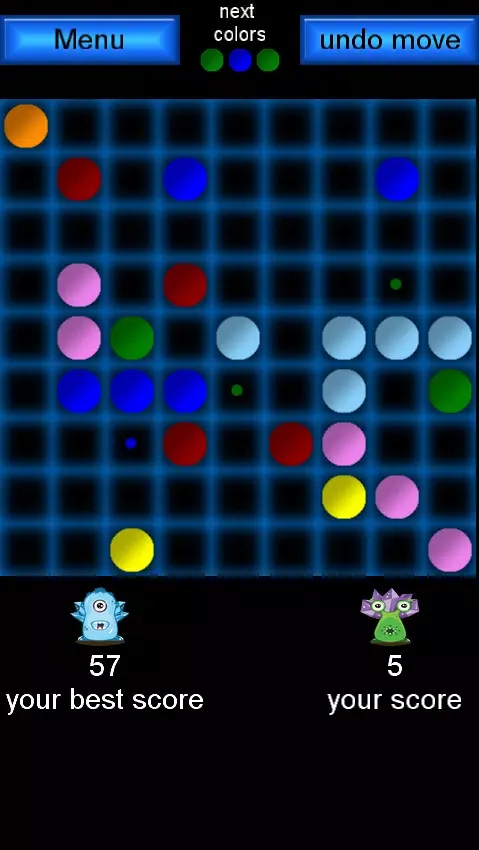 Color Lines. 5 in a row puzzle Screenshots