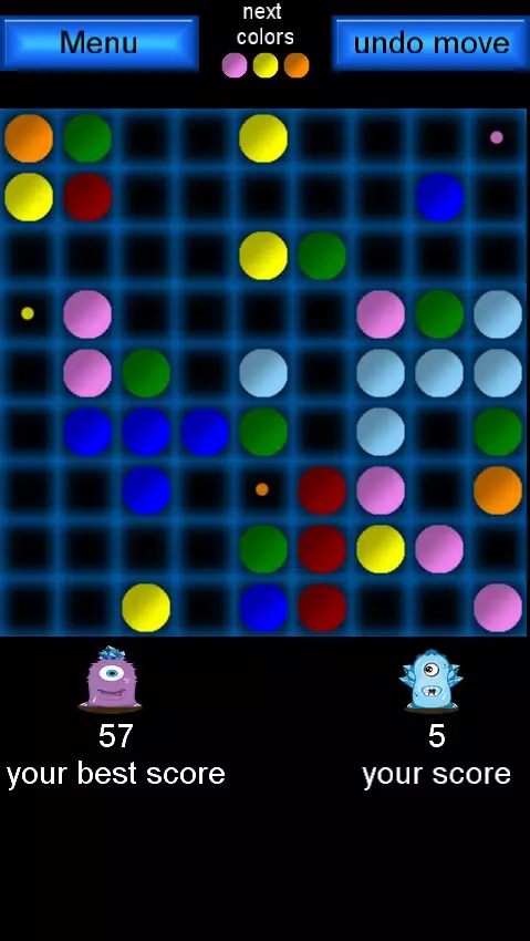 Color Lines. 5 in a row puzzle Screenshots