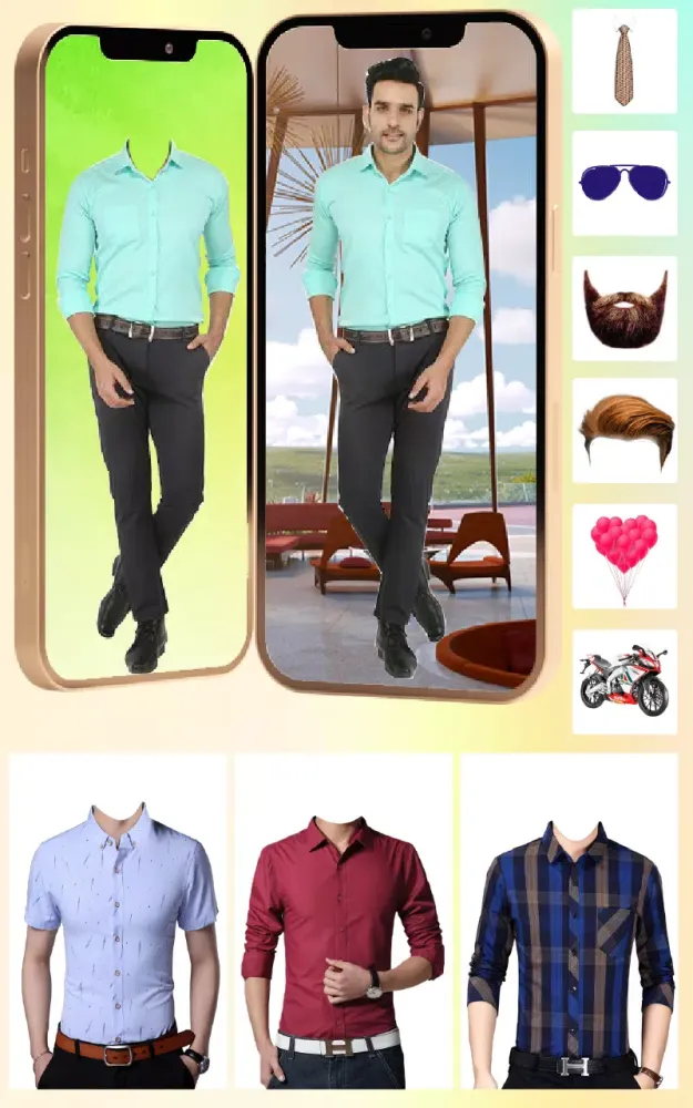 Men Formal Shirt -Photo Editor Screenshots