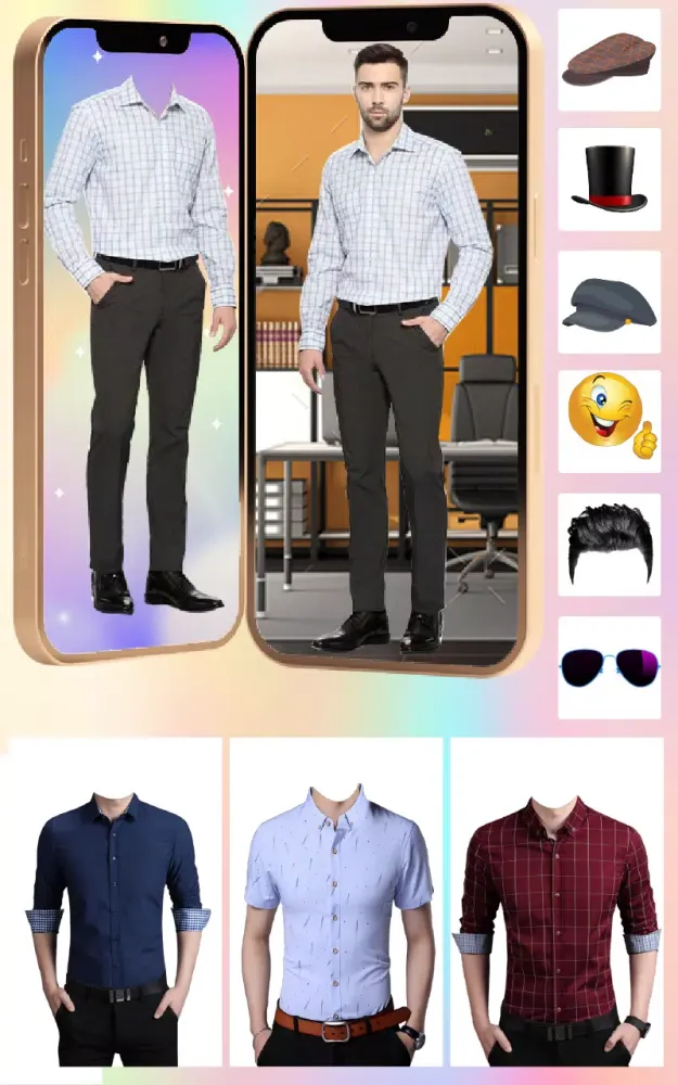 Men Formal Shirt -Photo Editor Screenshots