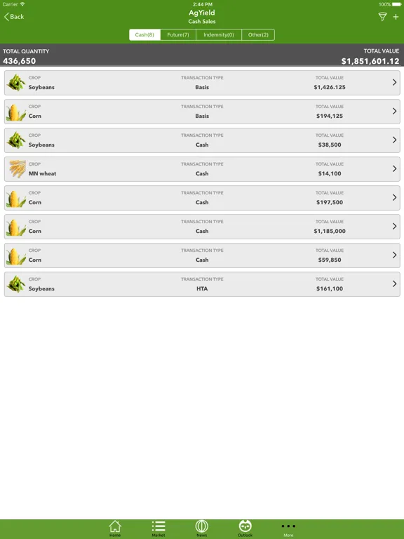 Tangkapan skrin AgYield Mobile Application iPad 