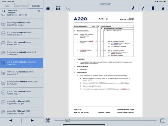 Airbus A220 Flight Deck iPad 應用截圖