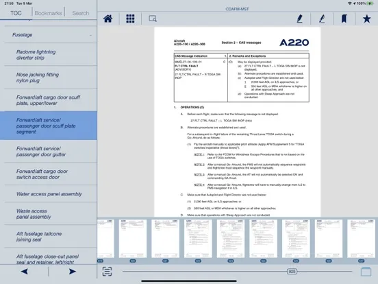 Airbus A220 Flight Deck iPad 應用截圖