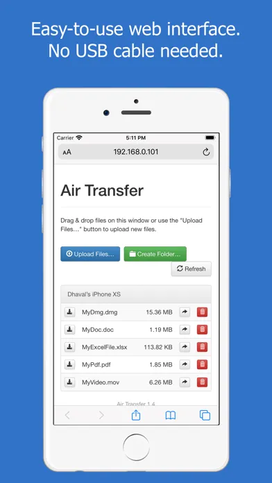 Captures d'écran de Air Transfer : File Manager