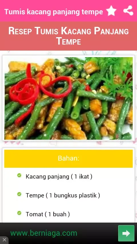 Ảnh chụp màn hình của 99 Resep Masakan Sederhana