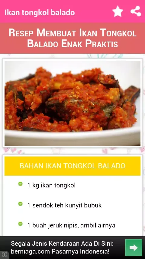 Ảnh chụp màn hình của 99 Resep Masakan Sederhana