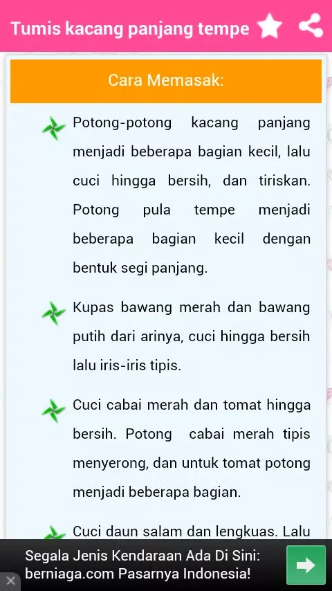 Ảnh chụp màn hình của 99 Resep Masakan Sederhana
