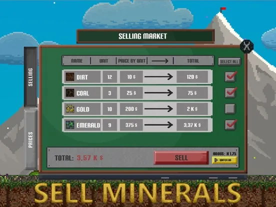 Tangkapan layar Mini Mining iPad 