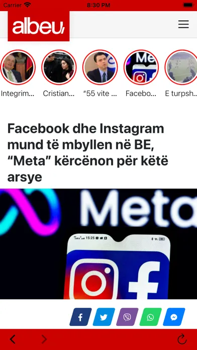 Screenshot di Albeu.com Lajme
