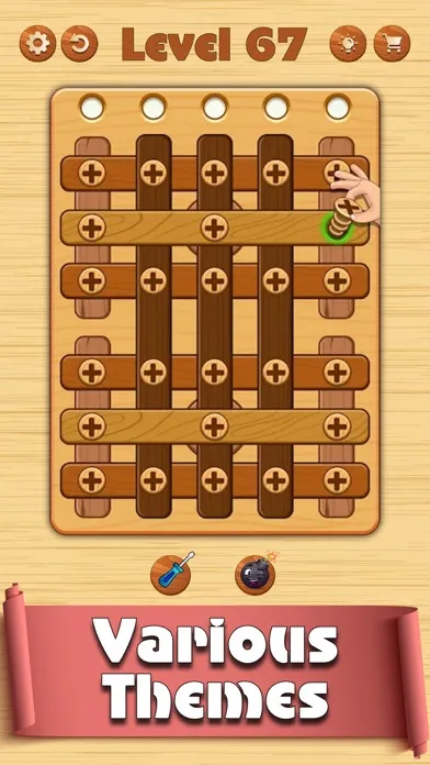 Zrzuty ekranu Wood Screw Pin Puzzle Game