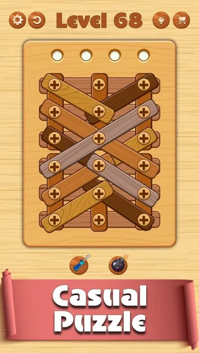 Zrzuty ekranu Wood Screw Pin Puzzle Game