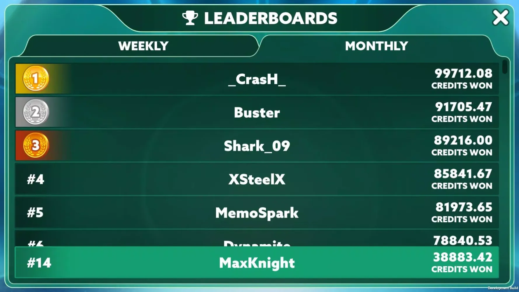 Tangkapan layar StarTrex
