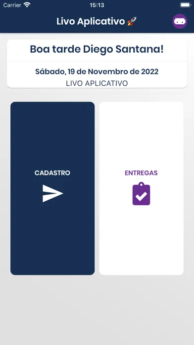 Capturas de tela do Livo Adm